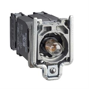Corpo p/ botão  controlo iluminado - ø 22 - lâmpada ba 9s transparente - 1 na + 1 nf