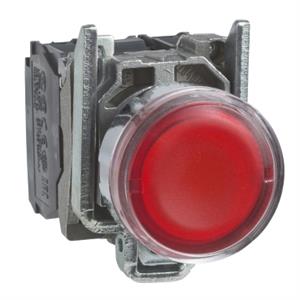 Botão de pressão iluminado vermelho ø 22 – mola encastrada - 120 v - 1no+1nc