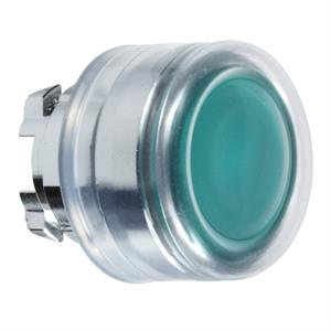 Cabeça de botão de pressão iluminada - ø 22 - verde - com calço