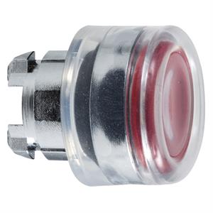 Cabeça de botão de pressão iluminada - ø 22 - vermelha - com calço