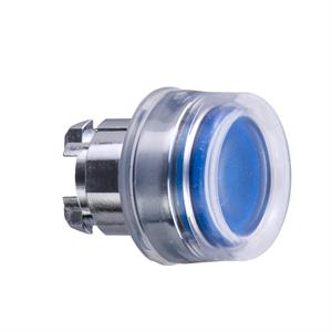 Cabeça de botão de pressão iluminada - ø 22 - azul - com calço