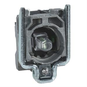 Corpo completo/contato e bloco luminoso, Harmony XB4, metal, branco, LED universal, corpo/colar de fixação, 1NO, 230...240V AC
