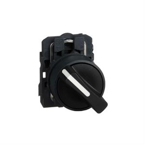 Chave seletora, preto de plástico, ø22, 2 posições, estadia de venda, 1 no