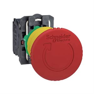 Emergência  gency stop switching off, plastic, vermelho mushroom ø40, ø22, trigger latching turn to release, 1 no + 1 nc