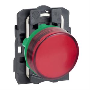 Sinalizador led - vermelho 24vca/cc c/ aro fix plástico