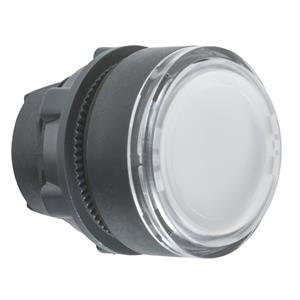 Cabeça de botão de pressão iluminado - ø 22 - branca - para inserção de legendaa