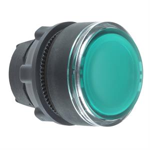 Cabeça botão cápsula transparente/verde à face para aro de fixação plástico