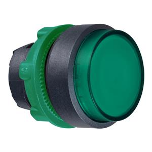 Cabeça botão cápsula verde para led saliente para aro de fixação plástico