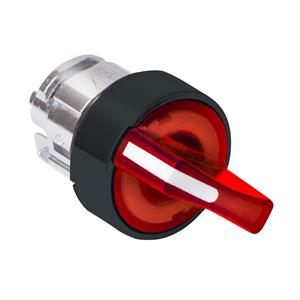 Cabeça de interruptor selector iluminada - 3 posições - ø 22 - vermelha