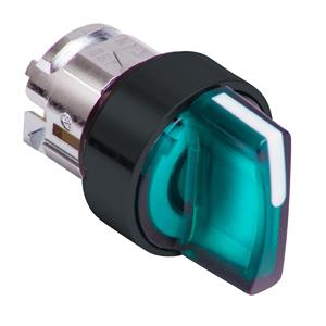Cabeça de interruptor selector iluminada - 3 posições - ø 22 - verde