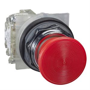 Botão pressão ø 30 – aro metálico – cabeça cogumelo ø 35 mm - vermelho - 1 c/o