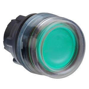 Cabeça de botão de pressão iluminada - ø 22 - verde - com calço