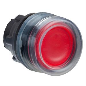 Cabeça de botão de pressão iluminada - ø 22 - vermelha - com calço