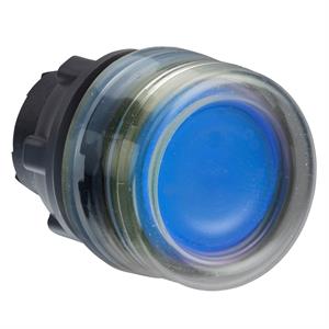 Cabeça de botão de pressão iluminada - ø 22 - azul - com calço