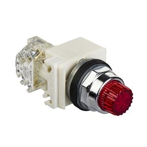 Botão de pressão iluminado vermelho ø 30 – mola – 24 v – 1 oc