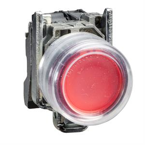 Botão pressão vermelho ø 22 - retorno mola - para inserção legendaa - 1nf - atex