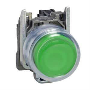 Botão pressão verde ø 22 - retorno p/ mola - p/inserção de legendaa - 1na - atex
