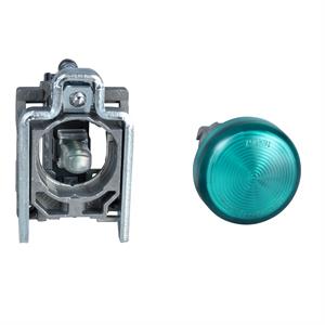 Lâmpada redonda Ø 22 - IP65 - verde - LED integrado - 240 V - olhais - ATEX