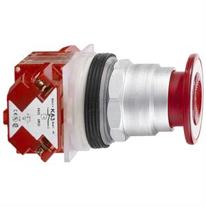 Botão press. ø 30 – aro met. – cabeça  cog. ø 35 mm – verm. – empurrar-puxar - 1 nc