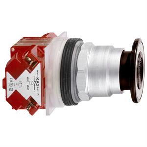 Botão pressão ø30 - aro met. - cabeça cogumelo ø41 mm - preto - 2 pos. - 1 c/o