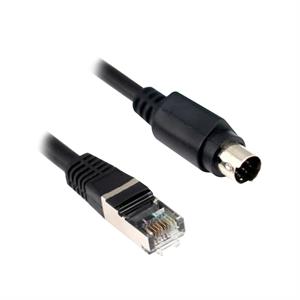 Cabo de ligação série Uni-Telway/Modbus, 1 mini DIN macho + 1 RJ45 - L = 2,5 m