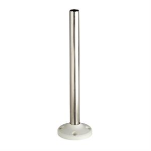 Tubo de suporte com base de fixação l=400 mm - alumínio branco - xvm