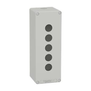 Harmony XAP, XB2 SL, estação de controlo vazia, liga de zinco, gris, M25, 5 furos 22mm, 80 x 220 x 77