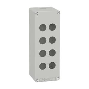 Harmony XAP, XB2 SL, estação de controlo vazia, liga de zinco, gris, M25, 8 furos 22mm, 80 x 220 x 77