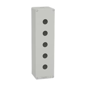 Harmony XAP, XB2 SL, estação de controlo vazia, aluminio, gris, M32, 5 furos 22mm, 85 x 310 x 77