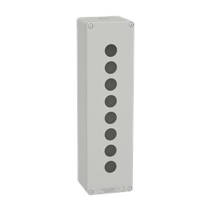 Harmony XAP, XB2 SL, estação de controlo vazia, aluminio, gris, M32, 8 furos 22mm, 85 x 310 x 77