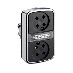 Botão de pressão iluminado de cabeça dupla Ø22 sem tampa