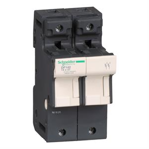 TeSyS porta-fusível 2P 50A - tamanho fusível 14 x 51 mm