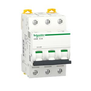 Acti9 iC60N - Disjuntor - 3P - 4A - Curva B - 6000A (IEC 60898-1) - 50kA (IEC 60947-2)