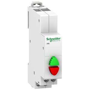 Botão cinzento/cinzento de pressão dupla Acti9 iPB 1NA-1NF