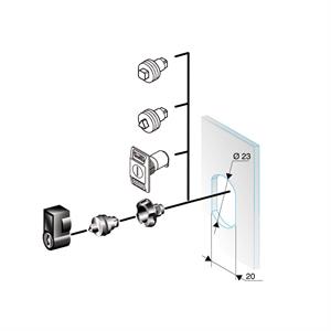 Triangular lock insert 8mm, chromed. For Spacial CRN and Thalassa PLM enclosures