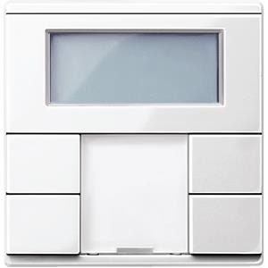 Botão de pressão de 2 elementos com termóstato temperatura, unidade ctrl, branco brilhante, System m