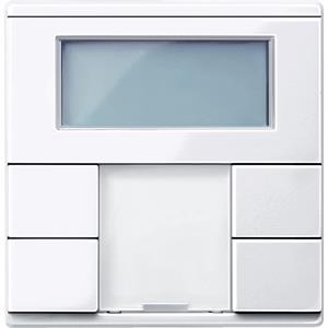Botão de pressão de 2 elementos com termóstato temperatura, unidade ctrl, branco ativo, System m