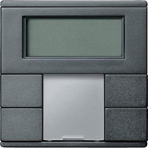 Botão de pressão de 2 elementos com termóstato temperatura, unidade ctrl, antracite, System m