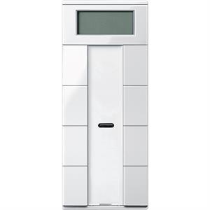 Botão de pressão de 4 elementos com termóstato temperatura, unidade ctrl, branco brilhante, System m