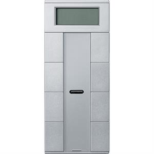 Botão de pressão de 4 elementos com unidade de controlo da temperatura ambiente, alumínio, System m