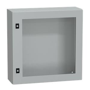 Porta lisa CRN Spacial com/sn placa de montagem. H600xW600xD200 IP66 IK08 RAL7035.
