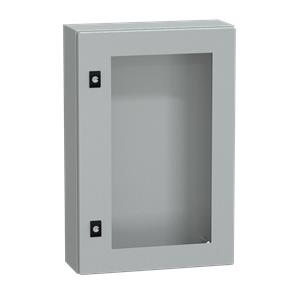 Spacial CRN tspt door w/o mount.plate. H600xW400xD150 IP66 IK08 RAL7035..