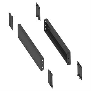 2 side panels for plinth. 300x100mm. Folded sheet steel. RAL 7022. IP 30. IK 10.