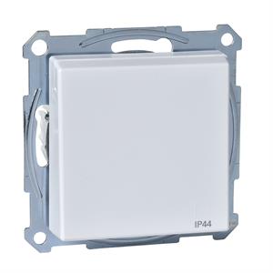 M-Elegance - Tomada 2P+T com obturadores e tampa - IP44 - 16A - Branco ativo