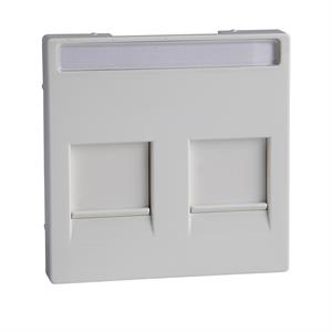 M-Elegance - Centro de tomada RJ45 para ligadores com tampa deslizante e porta-etiquetas - Branco ativo