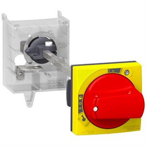 Extended rotary handle kit,TeSys GV3, IP65, red handle, without trip indication, for GV3L-GV3P