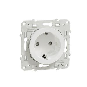 Odace - Tomada 2P+T com obturadores - 16A - Branco