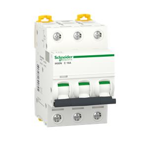 Acti9 iK60N - Disjuntor - 3P - 16A - Curva C - 6000A (IEC 60898-1)