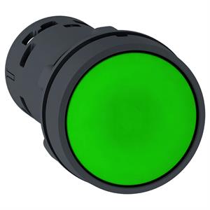 Pulsador rasante verde  no+nc