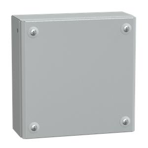Metal industrial box plain door H200xW200xD80 IP66 IK10 RAL 7035